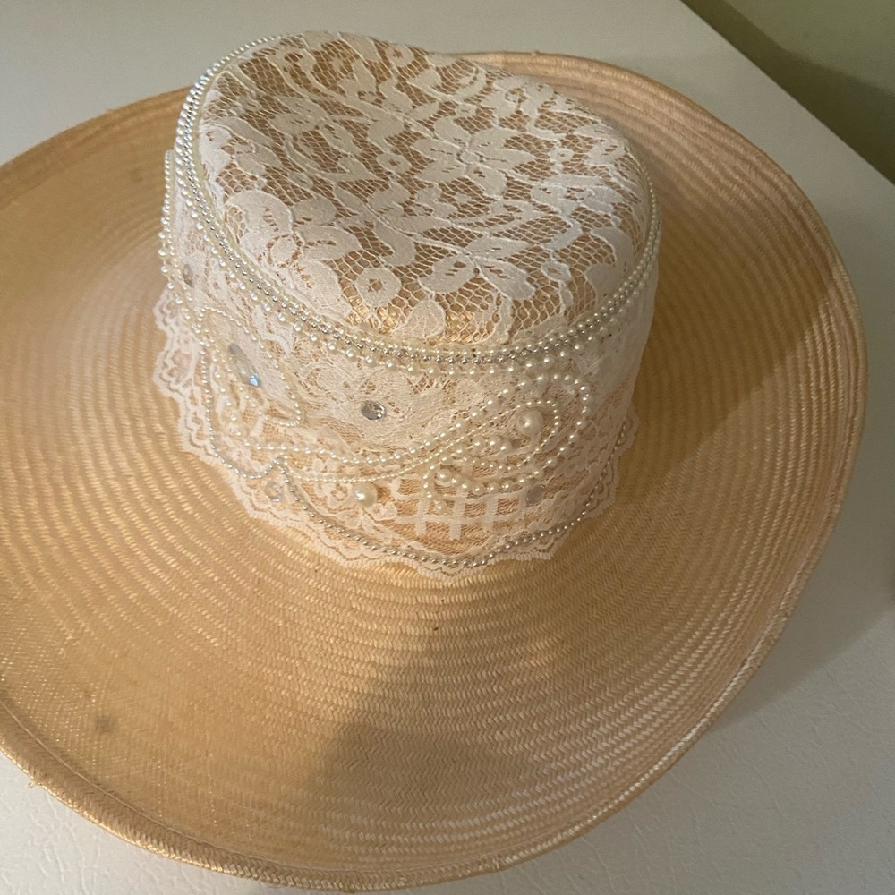 Beautiful Sonni of S F Natural Straw Church Dress Hat